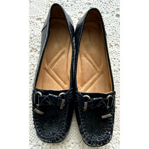 Natural Soul By Naturalizer Size 7.5M Black Shoes Gator Vegan Man Made Loafers